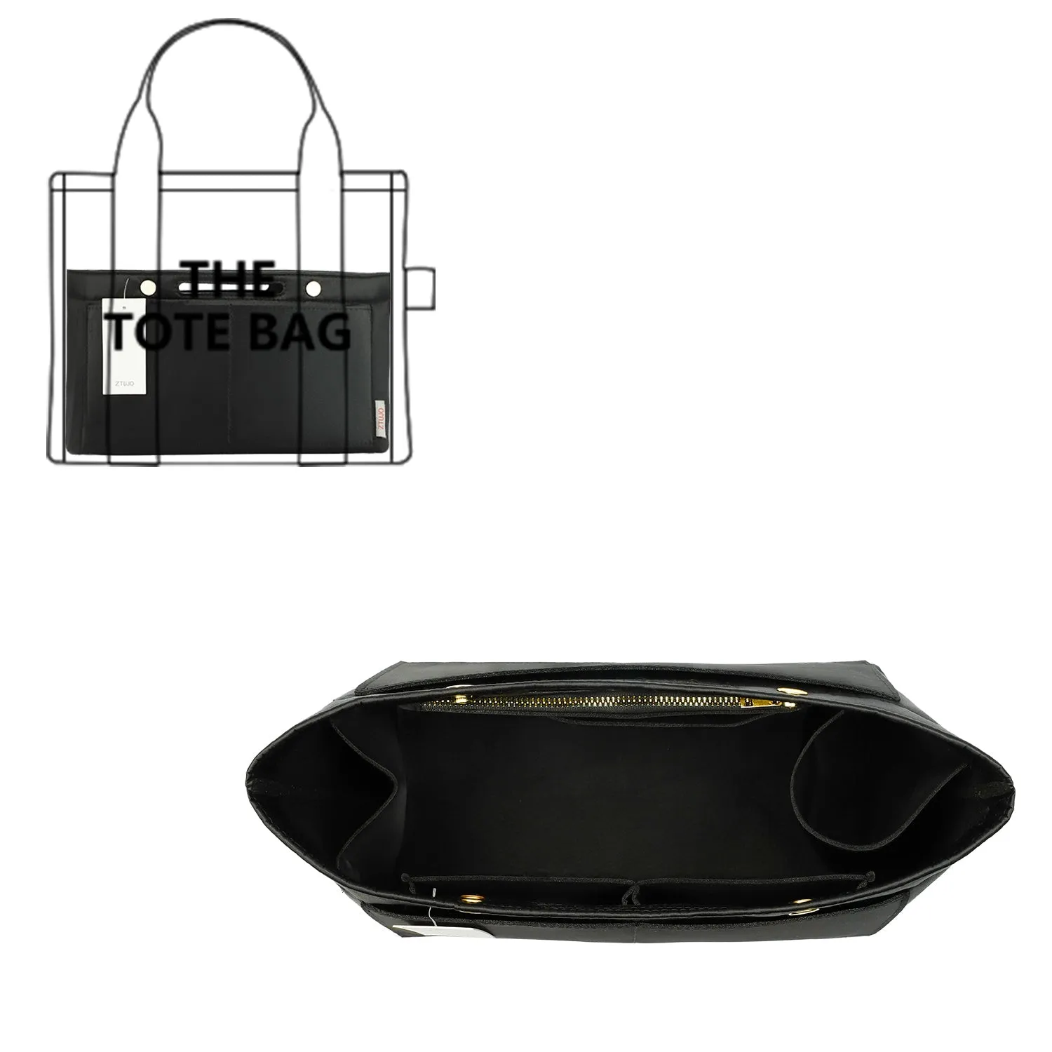 Design Purse Organizer Insert for Handbag & Tote Shaper, Tote Bag Organizer Insert for Speedy Neverfull - Available in 6 Sizes.