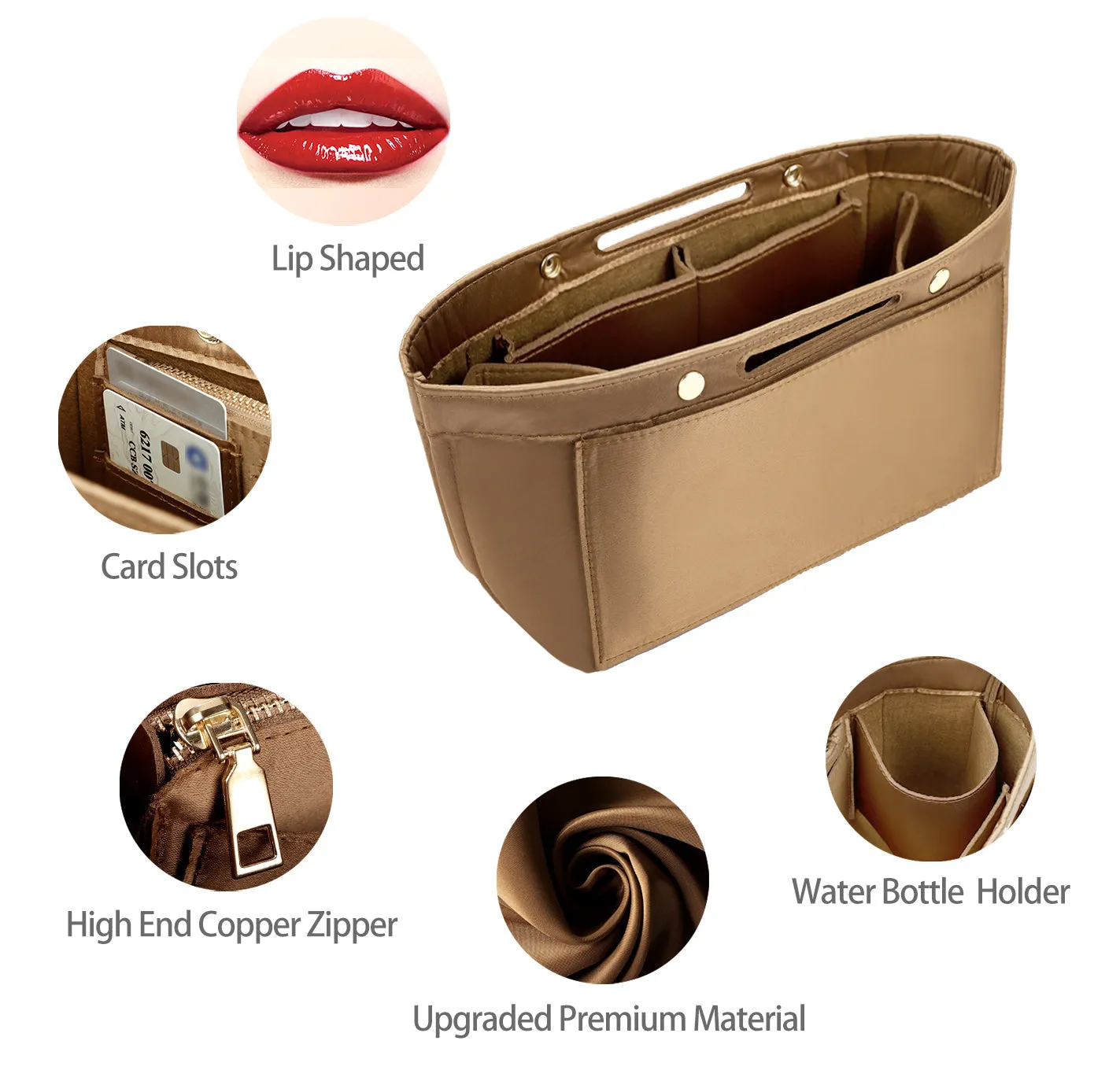 Design Purse Organizer Insert for Handbag & Tote Shaper, Tote Bag Organizer Insert for Speedy Neverfull - Available in 6 Sizes.