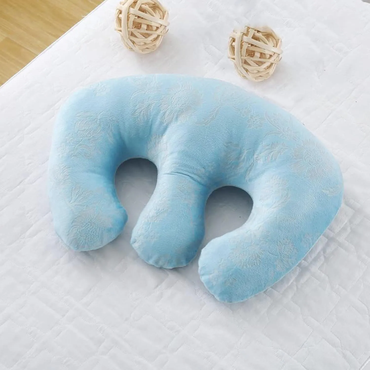 Detachable Chest Soft Pillow Support Pad Pillow Women Bolster for Spa Beauty Salon Massage Table (Blue)