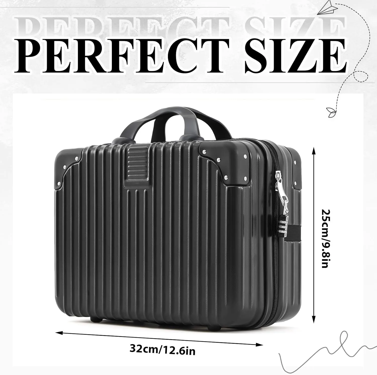 Discreet Lockable Storage Bag Box Organizer Storage Case with Lock for Women Men Lock Travel Bag,12.6 x 9.8 x 6.7in(Black)