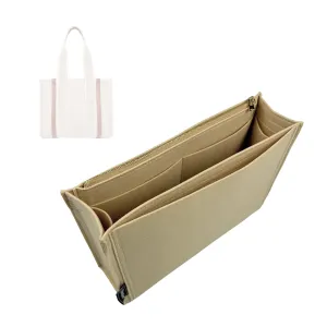 Divitize Premium Organizer compatible with Chloe Woody Tote Insert, Handmade Double Layered Felt Shaper for Medium Woody Tote Bag Organizer Insert, 2mm Thick (For Medium Woody, Beige)
