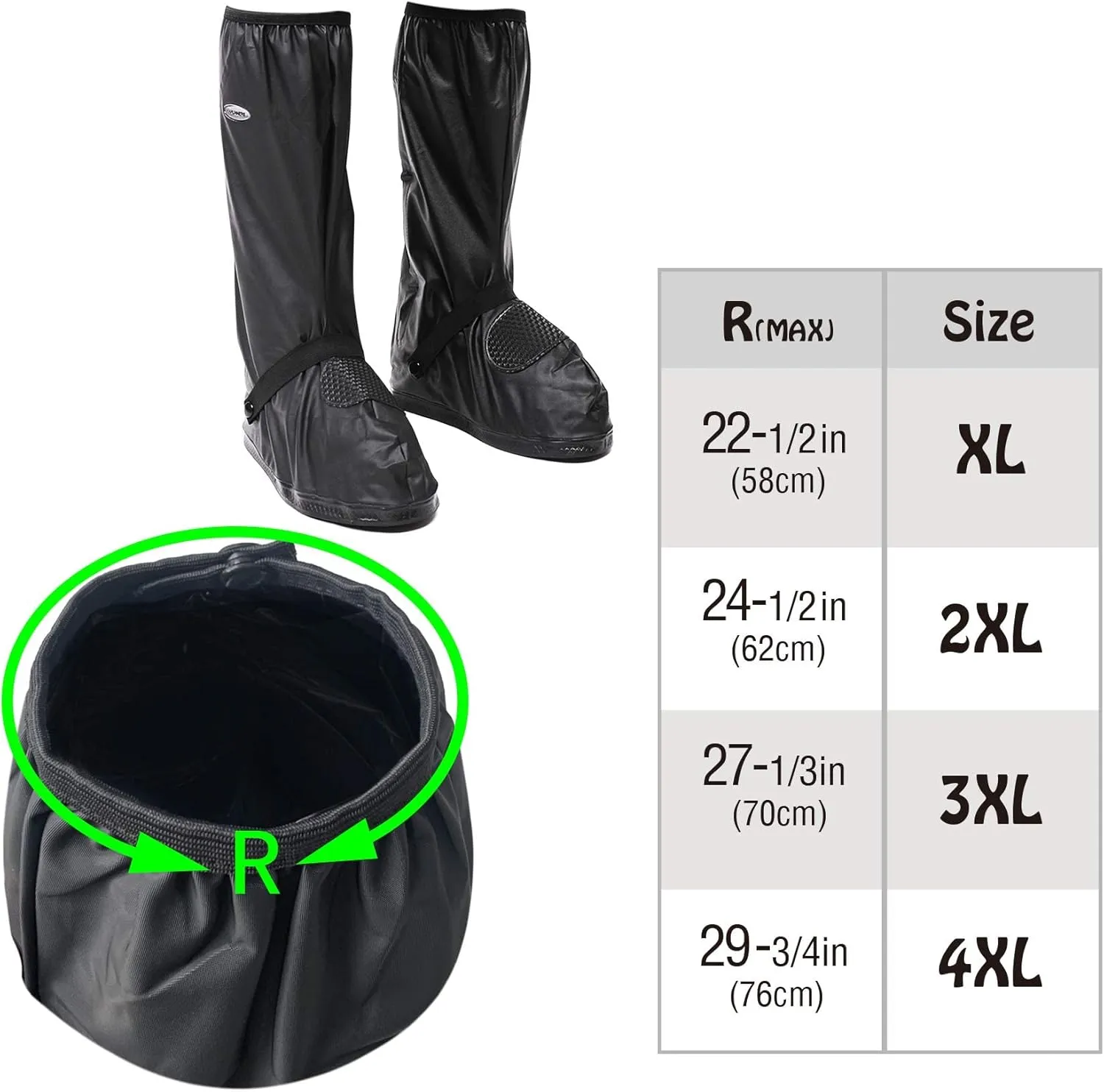 DJZSSXLW Rain Snow Waterproof Shoe Covers Motorcycle Boots Women Men Black (2XL)
