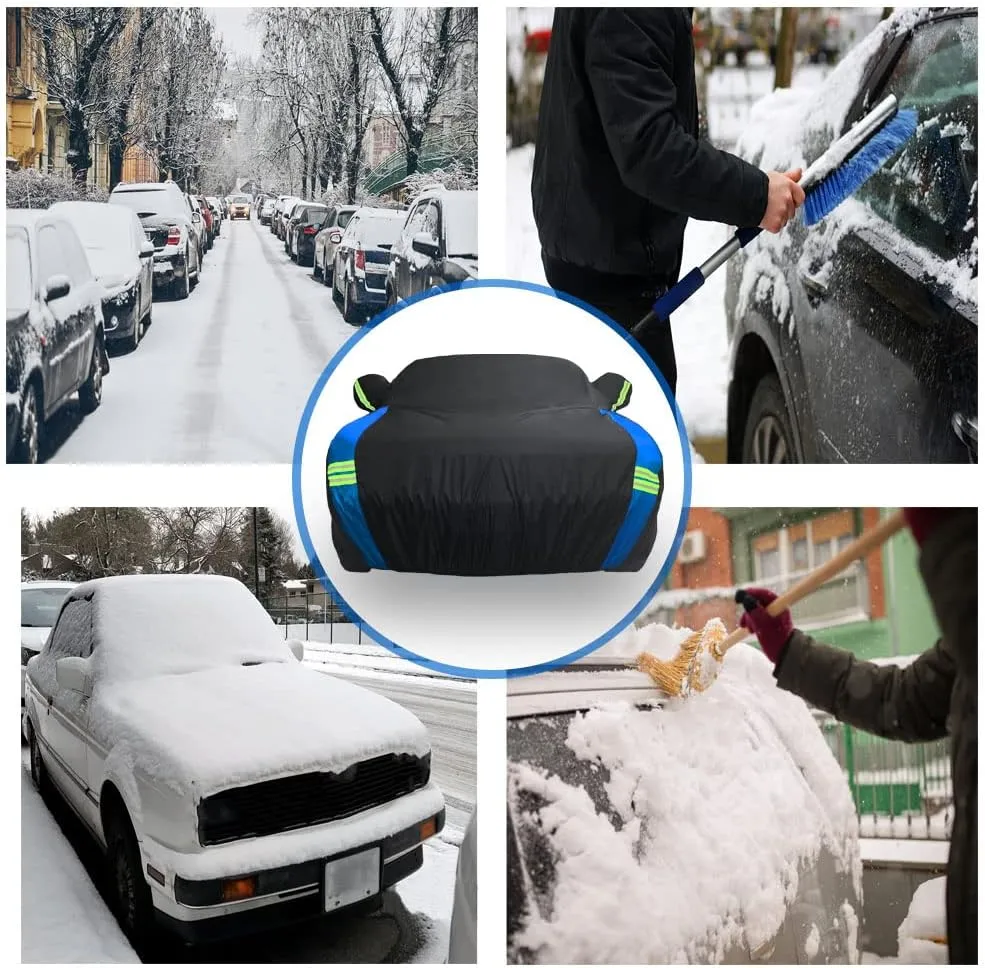 Dodge Challenger Car Cover Waterproof All Weather for Automobiles, Outdoor Full Exterior Covers Fit 2008-2023 Dodge Challenger with Windproof Strap and Driver Door Zipper