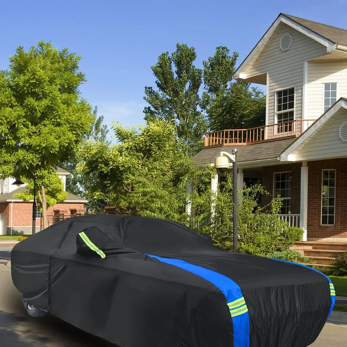 Dodge Challenger Car Cover Waterproof All Weather for Automobiles, Outdoor Full Exterior Covers Fit 2008-2023 Dodge Challenger with Windproof Strap and Driver Door Zipper