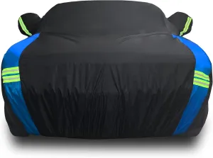 Dodge Challenger Car Cover Waterproof All Weather for Automobiles, Outdoor Full Exterior Covers Fit 2008-2023 Dodge Challenger with Windproof Strap and Driver Door Zipper