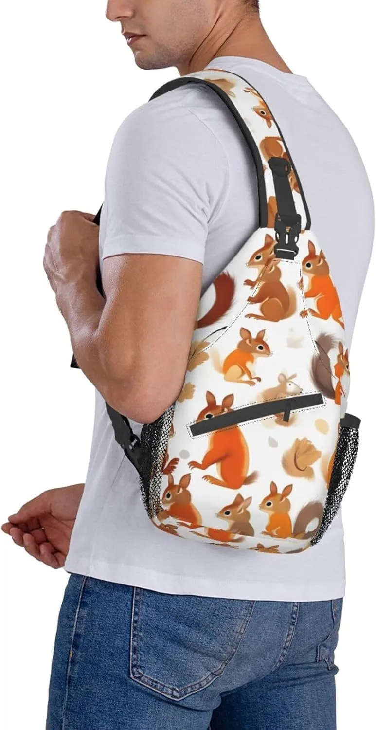Dog Breed Unisex Crossbody Backpack Travel Hiking Casual Chest Bags Lightweight Fashion