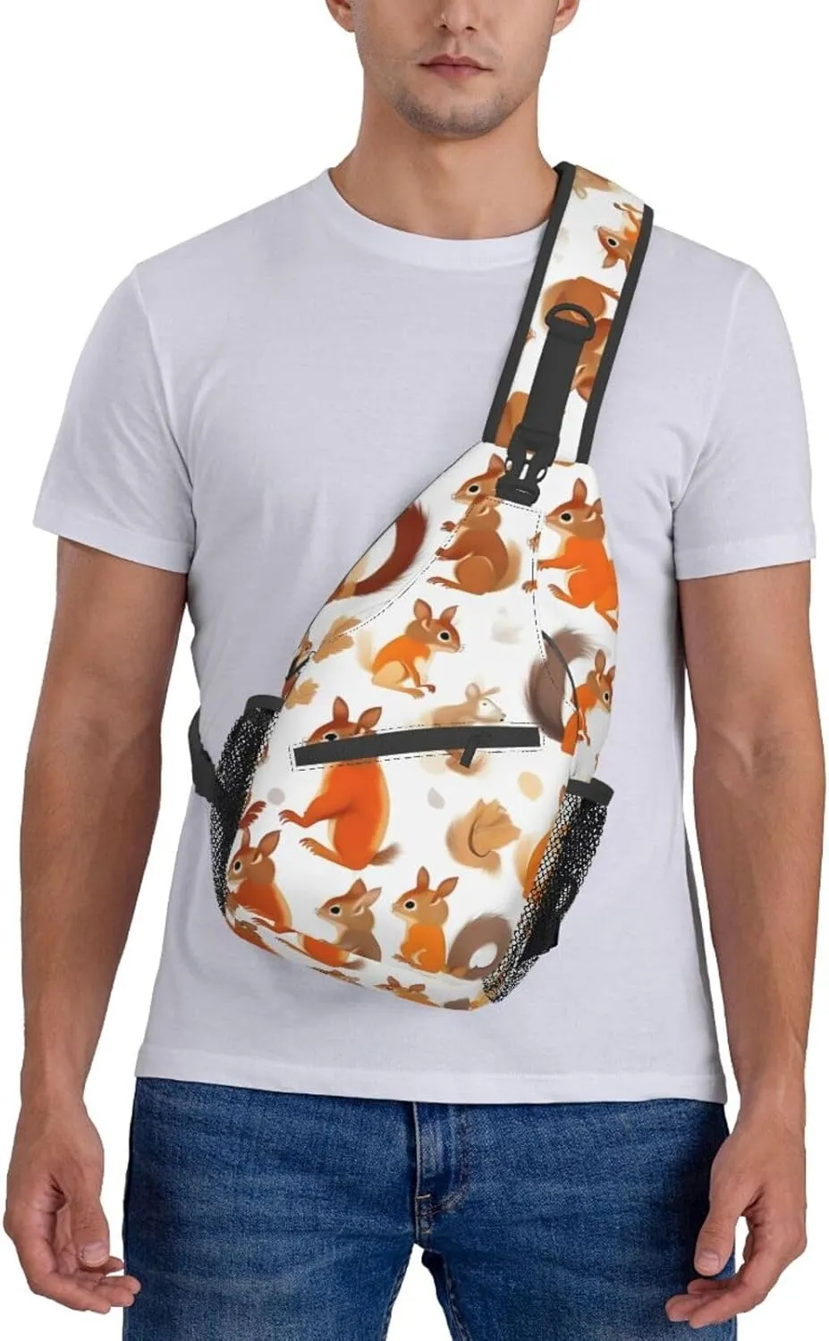 Dog Breed Unisex Crossbody Backpack Travel Hiking Casual Chest Bags Lightweight Fashion