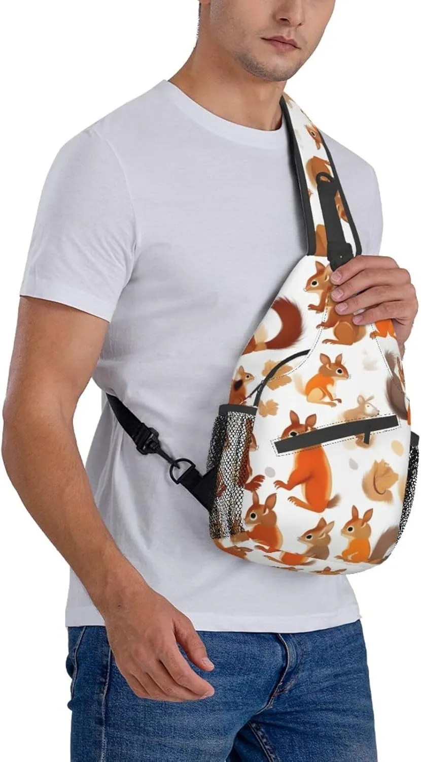 Dog Breed Unisex Crossbody Backpack Travel Hiking Casual Chest Bags Lightweight Fashion