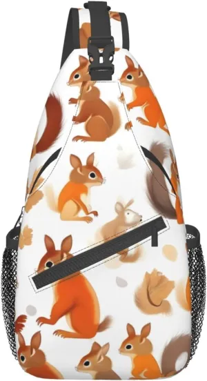 Dog Breed Unisex Crossbody Backpack Travel Hiking Casual Chest Bags Lightweight Fashion