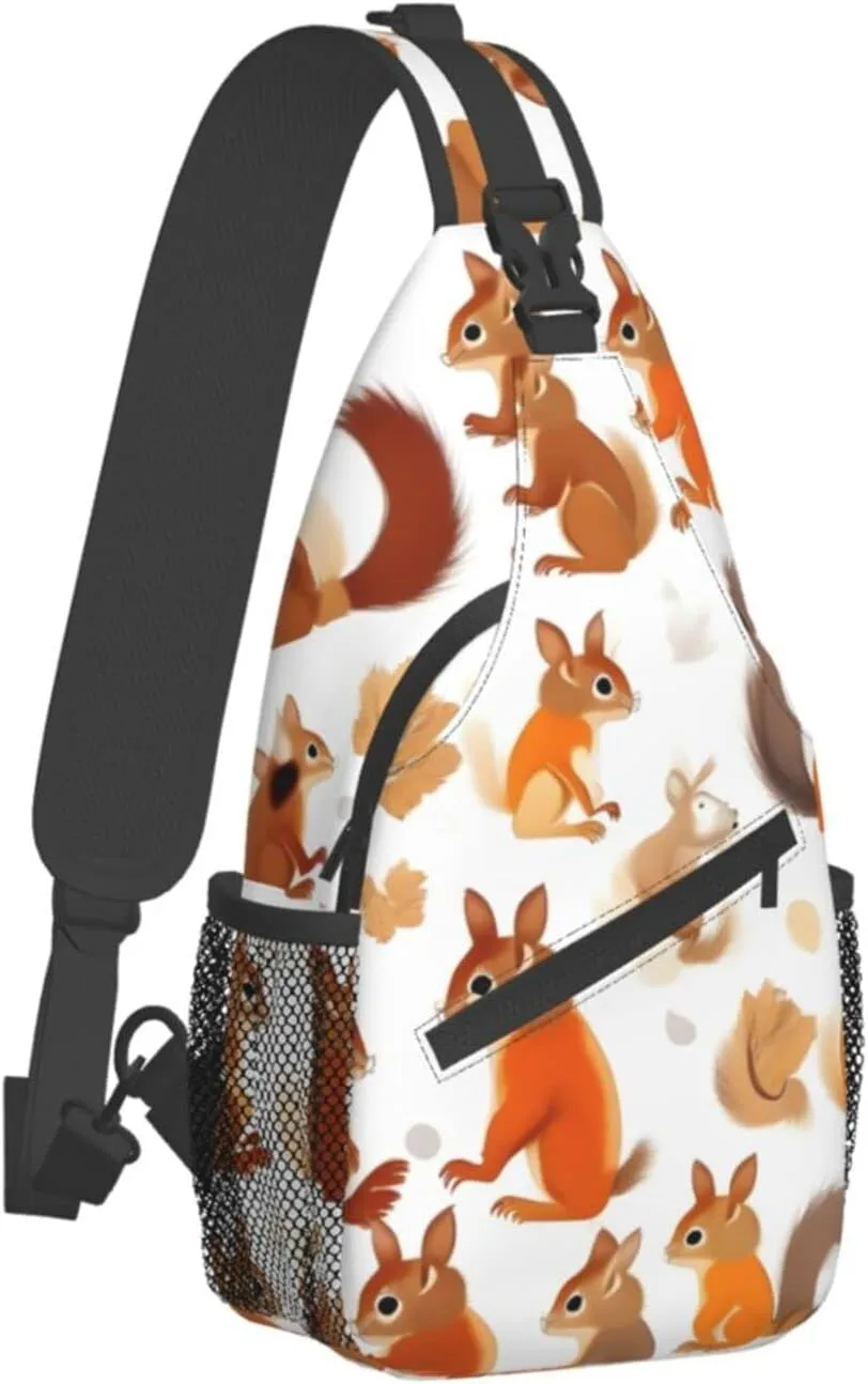 Dog Breed Unisex Crossbody Backpack Travel Hiking Casual Chest Bags Lightweight Fashion