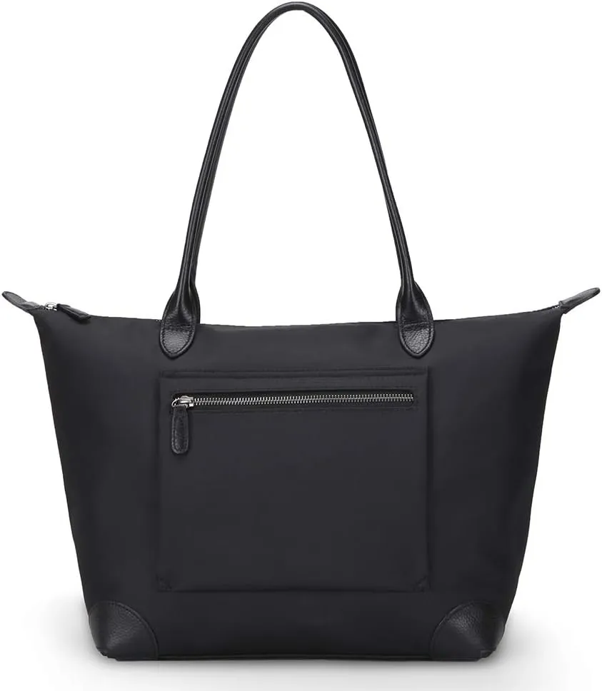 DORIS&JACKY Tote Bag For Women Large Lightweight Designer Leather Nylon Work Shoulder Bag And Foldable Travel Purse