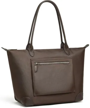 DORIS&JACKY Tote Bag For Women Large Lightweight Designer Leather Nylon Work Shoulder Bag And Foldable Travel Purse
