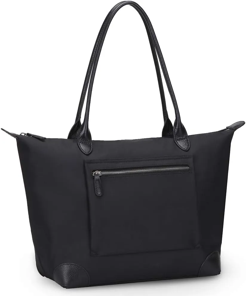 DORIS&JACKY Tote Bag For Women Large Lightweight Designer Leather Nylon Work Shoulder Bag And Foldable Travel Purse
