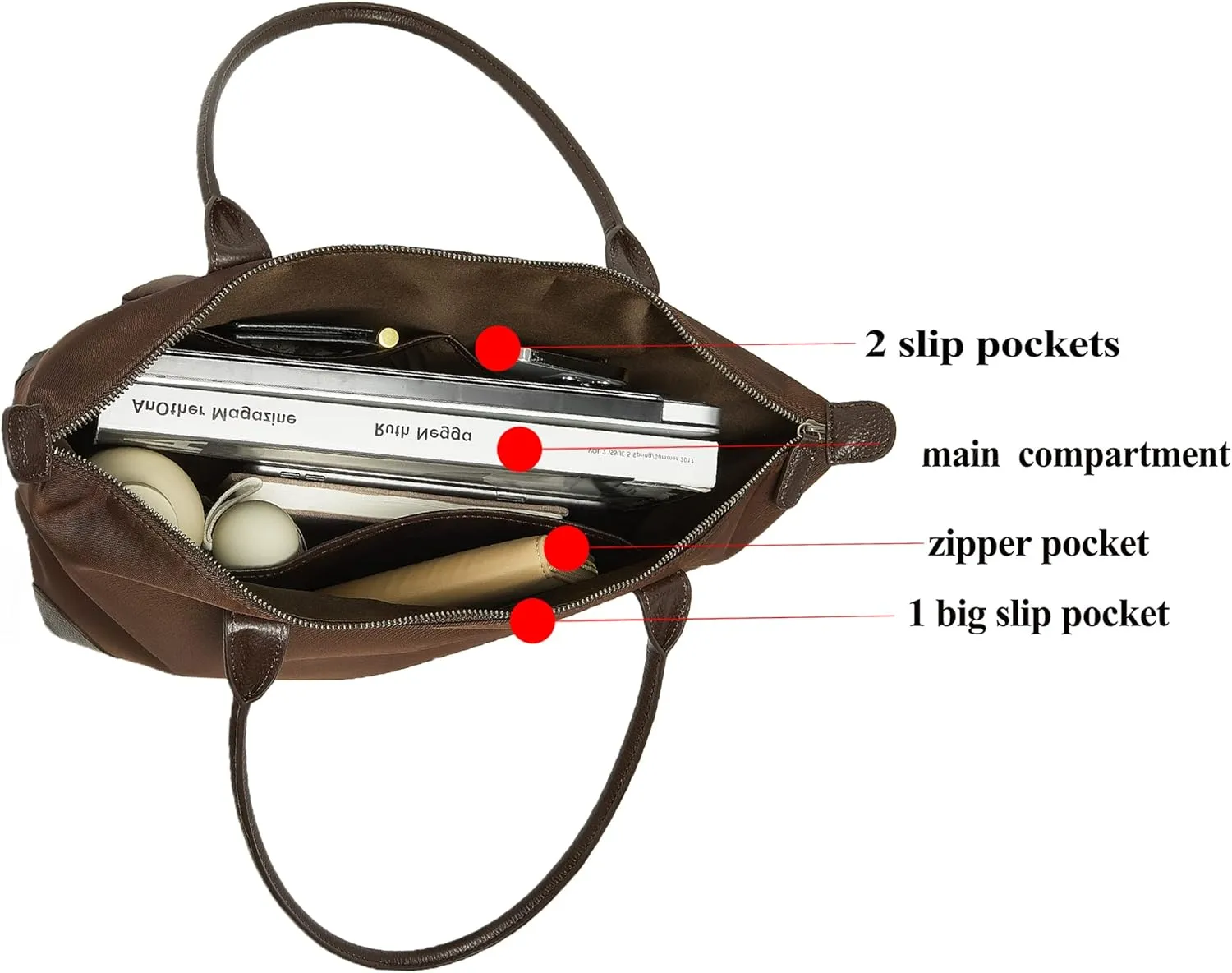 DORIS&JACKY Tote Bag For Women Large Lightweight Designer Leather Nylon Work Shoulder Bag And Foldable Travel Purse
