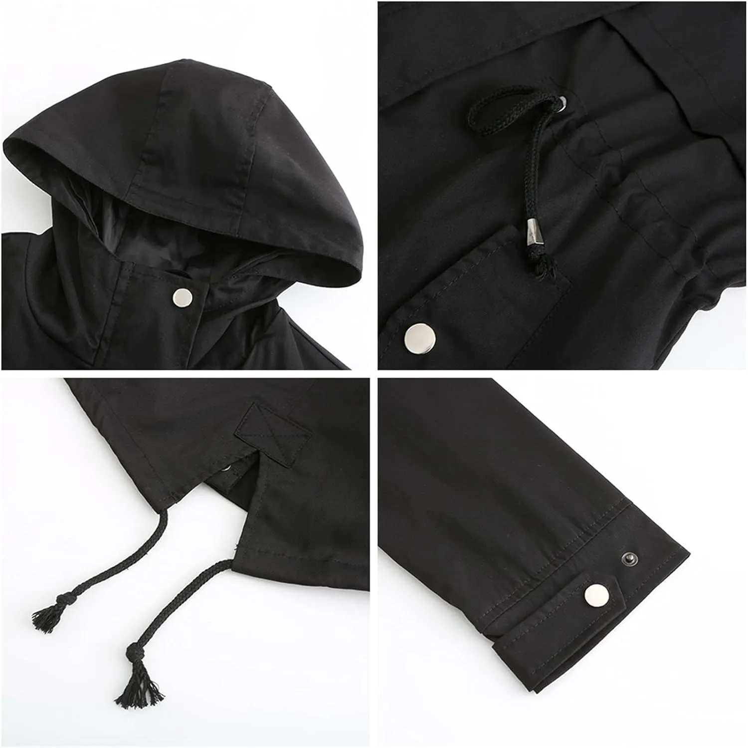 DOSLAVIDA Women's Rain Jacket Waterproof Hooded Windbreaker Lightweight Trench Coat Active Outdoor Raincoat With Hood