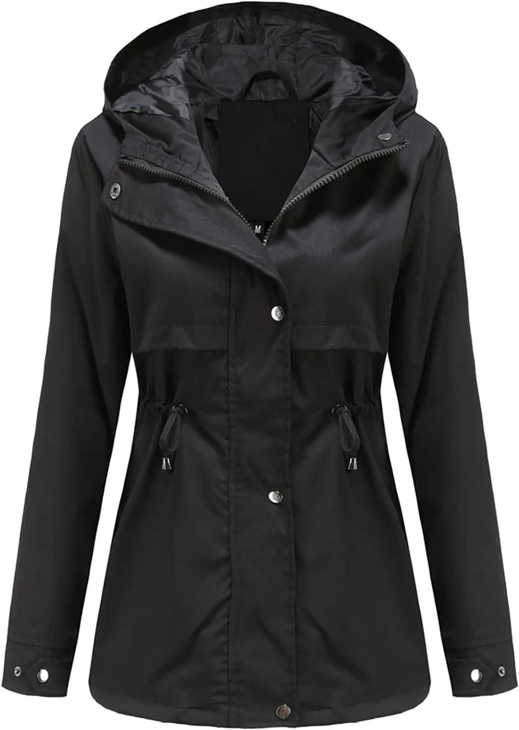 DOSLAVIDA Women's Rain Jacket Waterproof Hooded Windbreaker Lightweight Trench Coat Active Outdoor Raincoat With Hood