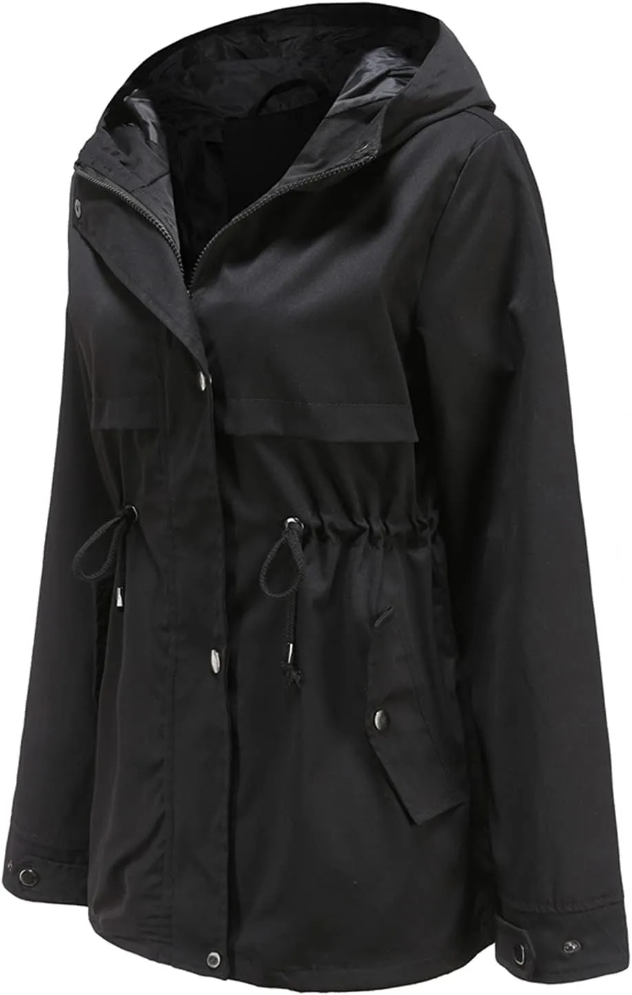 DOSLAVIDA Women's Rain Jacket Waterproof Hooded Windbreaker Lightweight Trench Coat Active Outdoor Raincoat With Hood