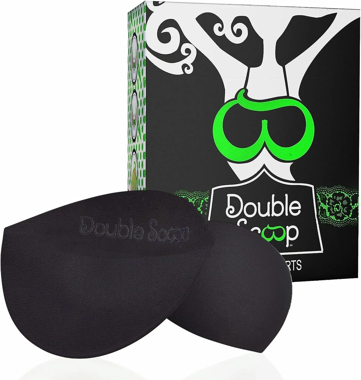 Double Scoop® Push Up Inserts w/Bonus Tape Sticky Strips, Instant Breast Implants, Replacement Bra Pads, Add a Cup A/B,C,D