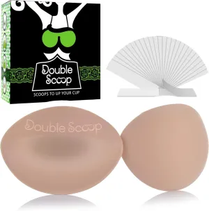 Double Scoop® Push Up Inserts w/Bonus Tape Sticky Strips, Instant Breast Implants, Replacement Bra Pads, Add a Cup A/B,C,D