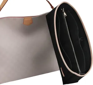 Doxo Purse Organizer Insert & Base Shaper, Felt Handbag & Tote Bag Fit LV Graceful(Black,SM)