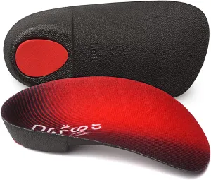 Dr. Foot's 3/4 Length Orthotic Insoles, High Arch Support Inserts for Flat Feet Plantar Fasciitis Over-Pronation and Foot Pain (Medium (Men's 6.5-8.5 / Women's 7.5-9.5))