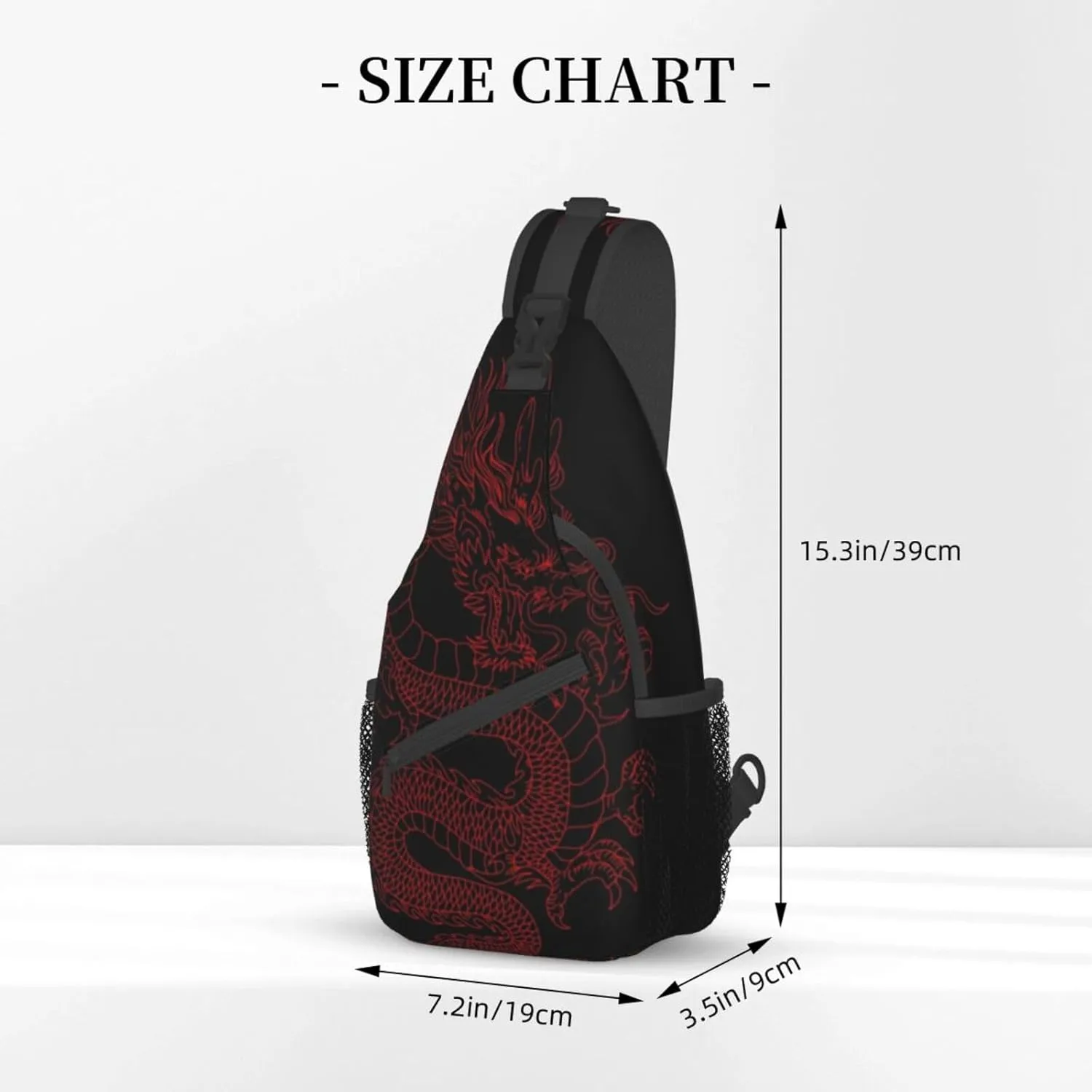Dragon Pattern Sling Backpack Crossbody Sling Bag for Women Men Multipurpose Travel Hiking Chest Bag Daypack