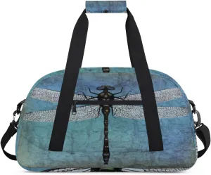 Dragonfly Gym Duffel Bag for Men Women Vintage Backdrop Sports Tote Bag with Adjustable Shoulder Strap for Dance Gymnastics Traveling Outdoor Camping Overnight Stay
