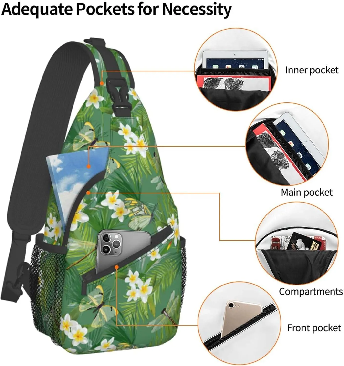 Dragonfly Shoulder Bag Cute Sling Backpack Daypack Casual Backpack Hiking Bag Womens Backpack Bag