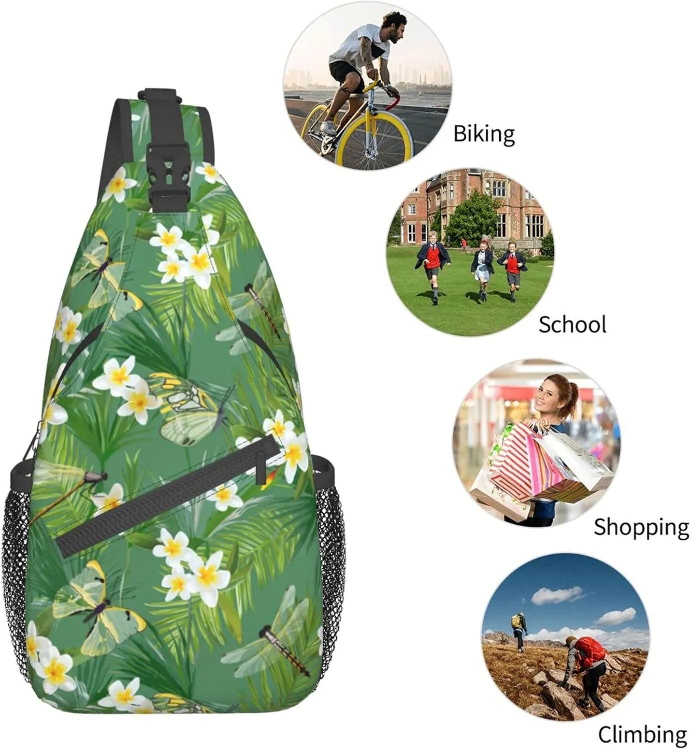Dragonfly Shoulder Bag Cute Sling Backpack Daypack Casual Backpack Hiking Bag Womens Backpack Bag