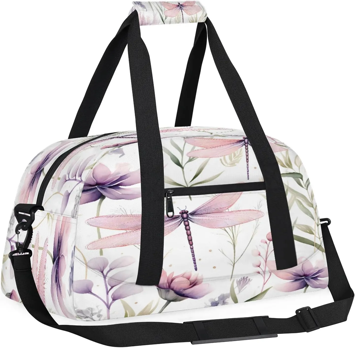 Dragonfly Small Gym Bag 18 inch Carry On Duffel Bag for Weekender Travel Sports Workout Yoga Gymnastics Dance Ballet