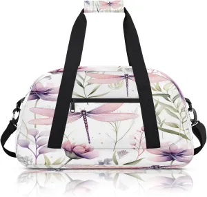 Dragonfly Small Gym Bag 18 inch Carry On Duffel Bag for Weekender Travel Sports Workout Yoga Gymnastics Dance Ballet