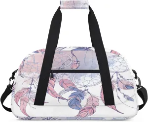 Dreamcatcher Gym Duffel Bag for Men Women Color Feathers Sports Tote Bag with Adjustable Shoulder Strap for Dance Gymnastics Traveling Outdoor Camping Overnight Stay
