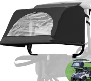 Drive-up Golf Cart Rear Bag Rain Cover with Bracket Kit for Most Club Car EZGO Yamaha Models-Black Raincover