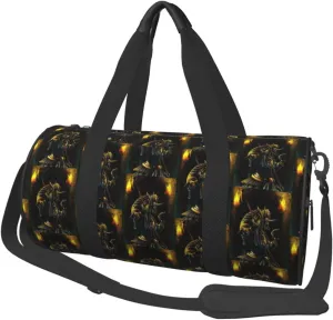 Duffel Bag Egypt Anubis Round Gym Bag For Men Women Duffle Bag Lightweight For Travel Sports