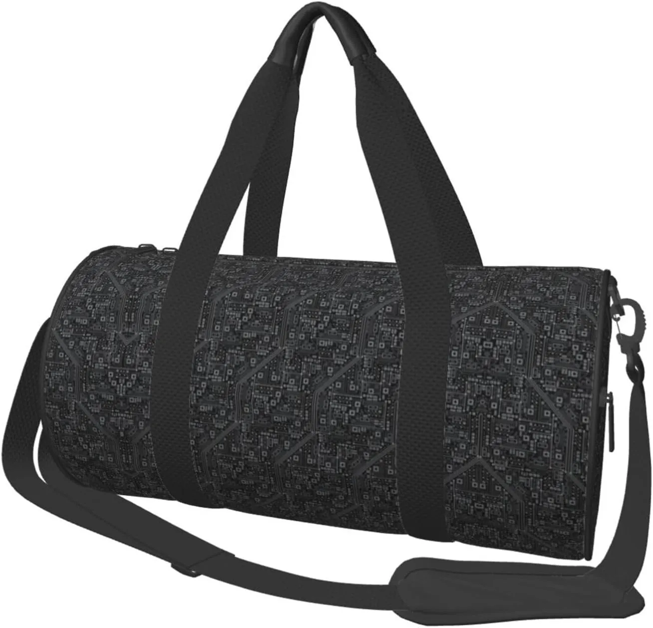 Duffel Bag Evil Robot Circuit Board Round Gym Bag For Men Women Duffle Bag Lightweight For Travel Sports