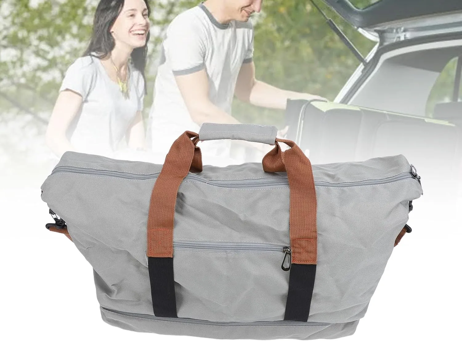 Duffel Bag Gym Bag Kuuleyn Travel Duffle Bag Oxford Cloth Weekender Bag Dry And Wet Separation Sports Gym Bag With Shoulder Strap For Men Women (Grey)