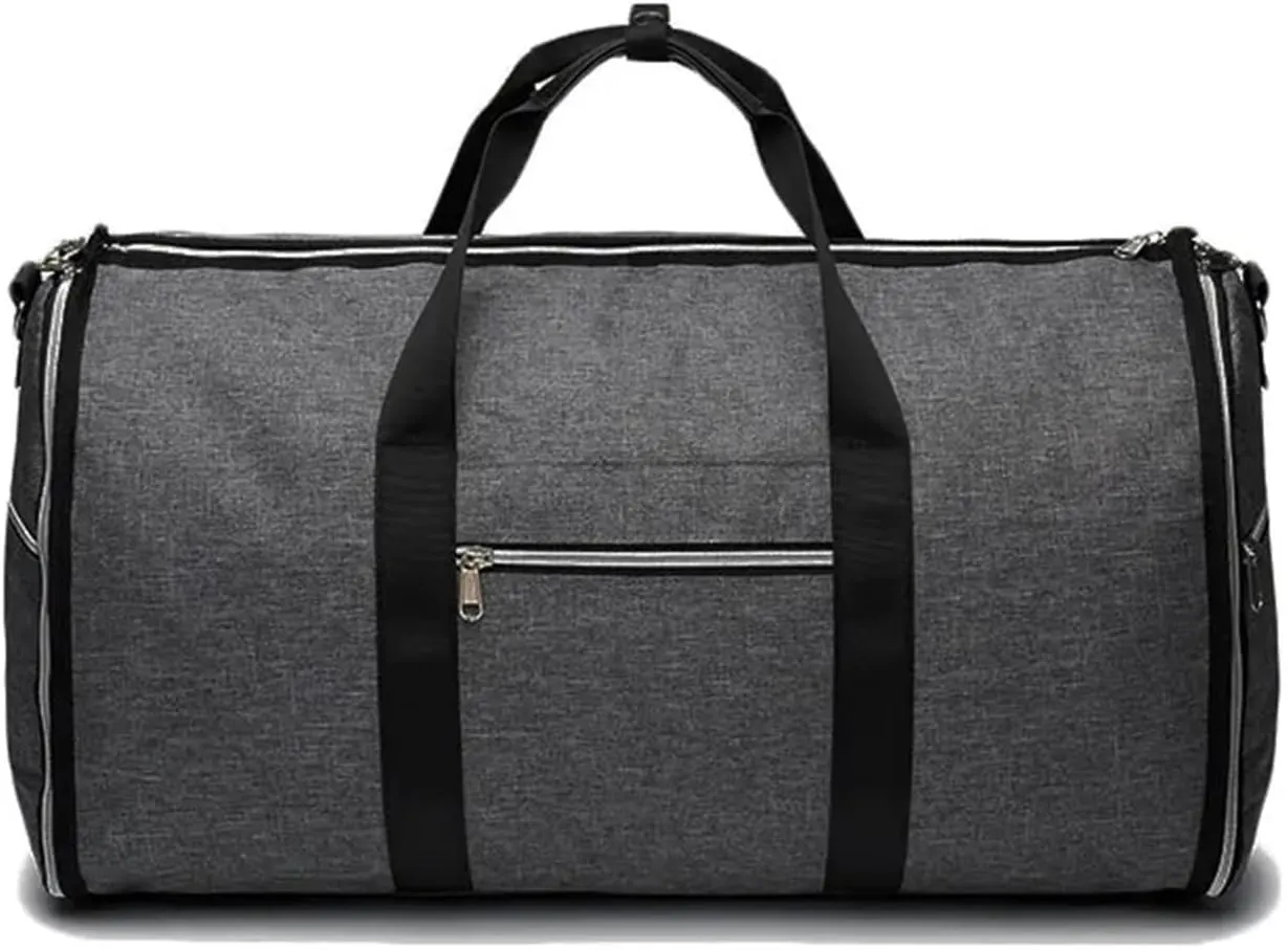 Duffle Bag For Travel Portable Luxury Suit Storage Bag 2 In 1 Busines Travel Duffel Bag Men's Garment Bag Shoulder Trip Handbag Clothing Luggage Bag(Dark Gray)