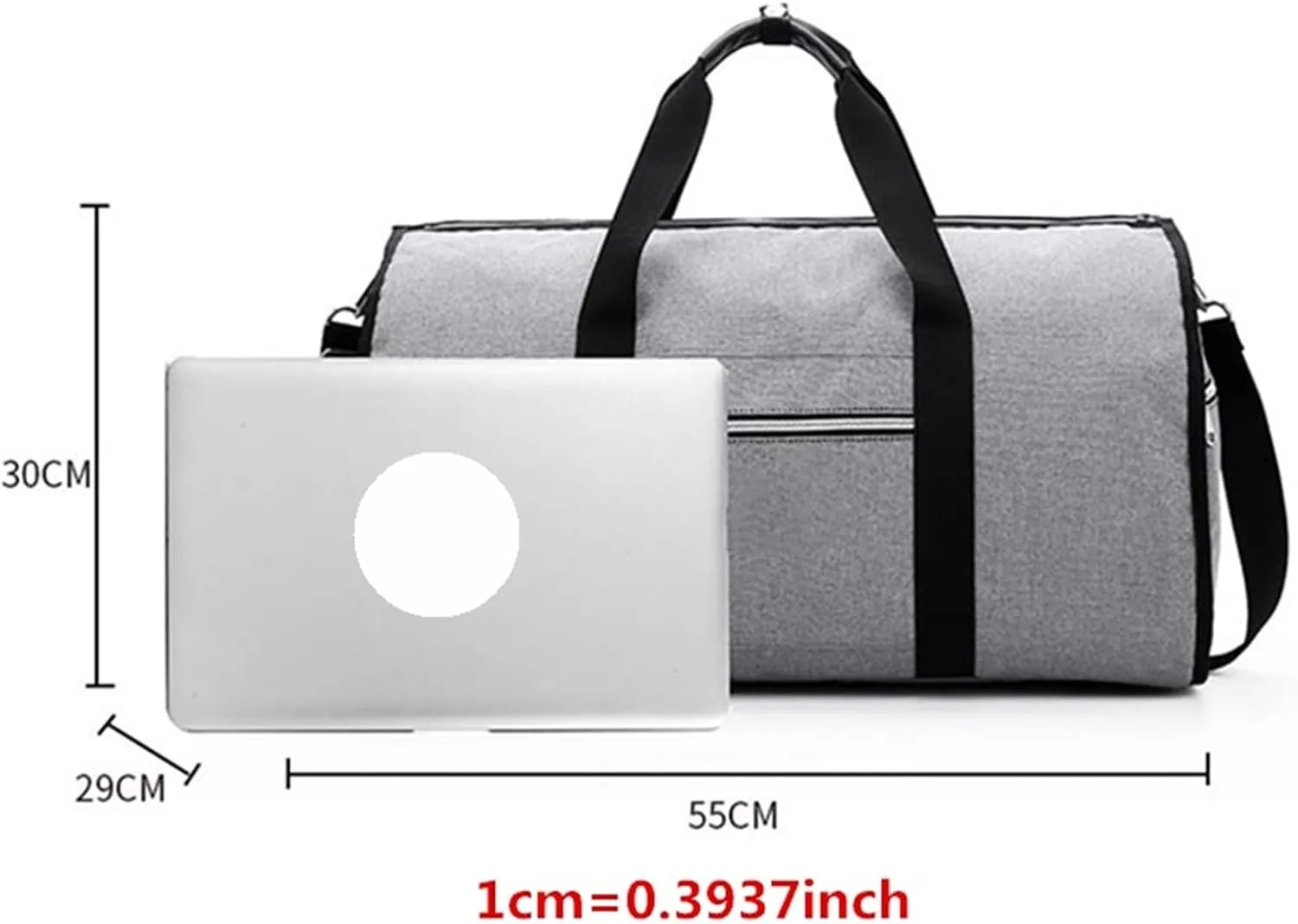 Duffle Bag For Travel Portable Luxury Suit Storage Bag 2 In 1 Busines Travel Duffel Bag Men's Garment Bag Shoulder Trip Handbag Clothing Luggage Bag(Dark Gray)