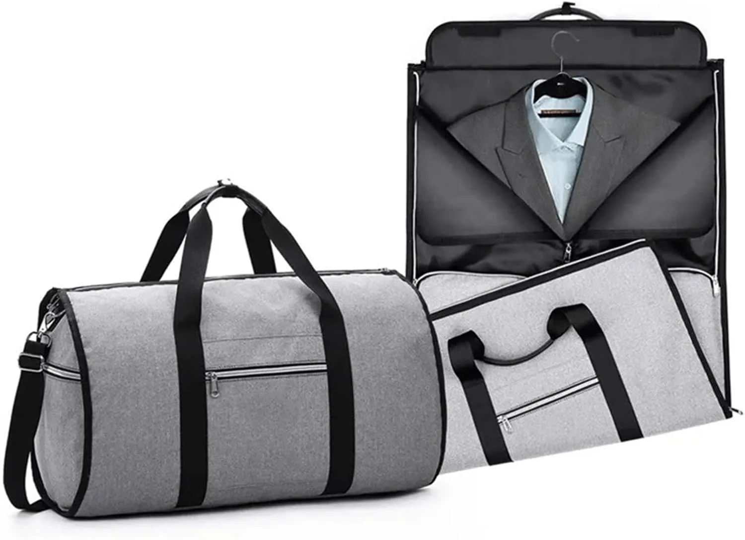 Duffle Bag For Travel Portable Luxury Suit Storage Bag 2 In 1 Busines Travel Duffel Bag Men's Garment Bag Shoulder Trip Handbag Clothing Luggage Bag(Dark Gray)