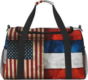 Duffle Bag United-States Russian Flag Travel Duffel Bag Weekender Bag For Men Womentravel Sports Gym