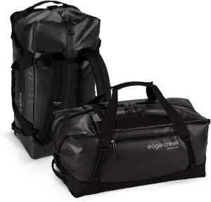 Eagle Creek Migrate 60L Travel Backpack Duffle Bag with Tuck-Away Backpack Straps, Full-Access Wide Mouth Opening & Seamless Bottom Bathtub Construction, Black