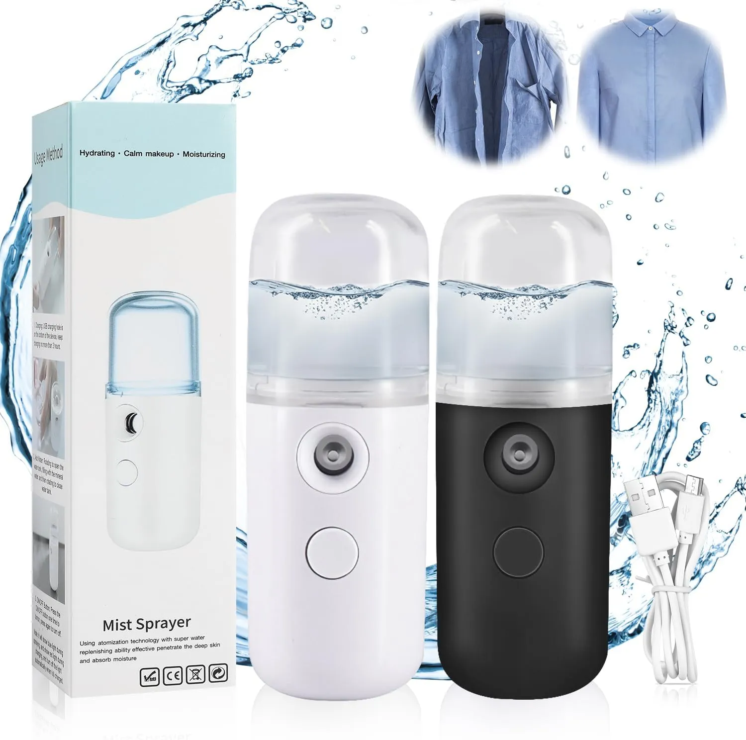 Easy Care Sunshine 15s Heat up Cordless Steamer, Handheld Mini Steamer for Home and Travel (White Black)