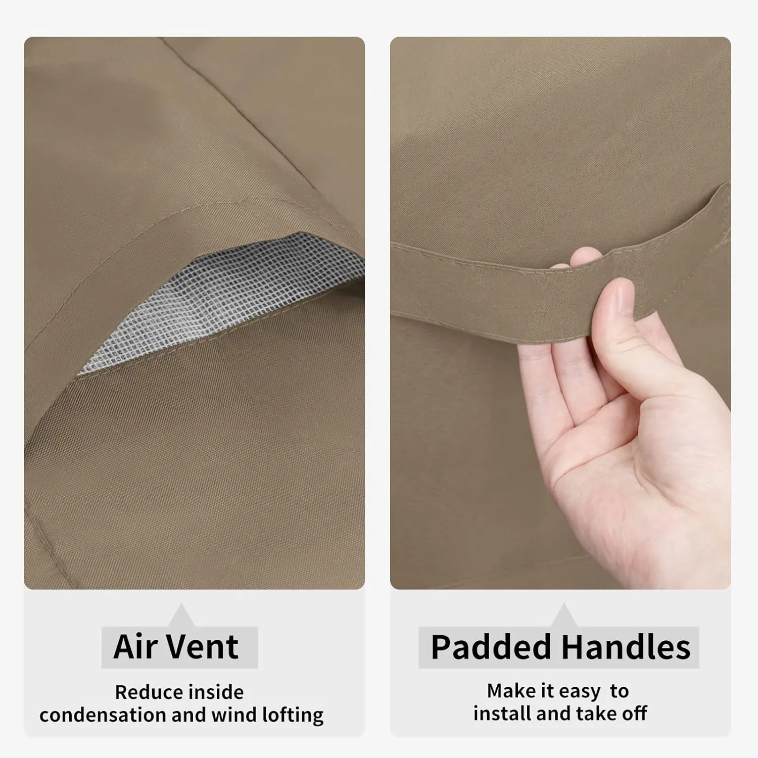 Easy-Going Waterproof Outdoor Swivel Chair Cover UV Resistant Patio Chair Cover Weatherproof Lawn Outdoor Furniture Cover with Tape Sealed Seam (2 Pack-28Wx33Dx38.5H inch, Camel)