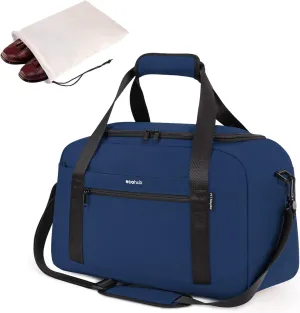 ECOHUB Personal Item 16'' Small Duffel Travel Weekender Gym Tote Overnight Bag - Travel Essentials for Women and Men, Shoulder Carry On Shoes Bag (Blue)
