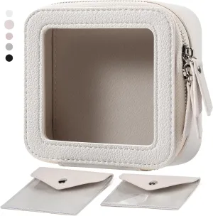 EcoVision Clear Makeup Bag, Travel Cosmetic Accessory Bag, Toiletry Organizer Bags for Women, Portable Waterproof Zipper Cosmetic Bag with Transparent Window