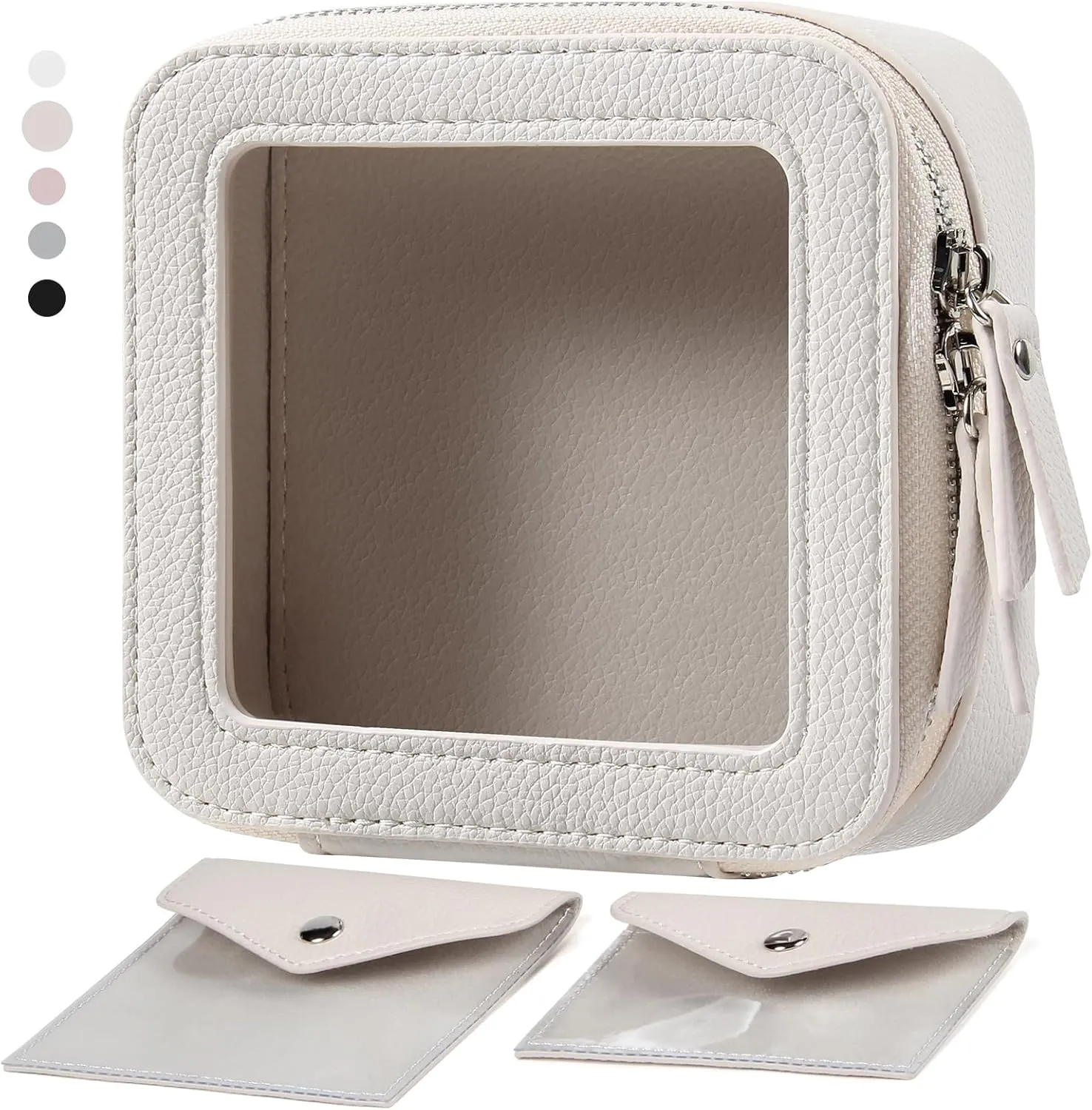 EcoVision Clear Makeup Bag, Travel Cosmetic Accessory Bag, Toiletry Organizer Bags for Women, Portable Waterproof Zipper Cosmetic Bag with Transparent Window