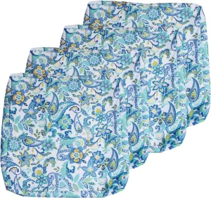 EHouseHome Patio Chair Seat Cushion Covers,Washable UV Resistant Slip Covers Replacement,Waterproof Outdoor Furniture Cushion Pillow Seat Cover for Couch,Garden,Sofa,22"×20"×4"(4 Covers Only,Paisey)