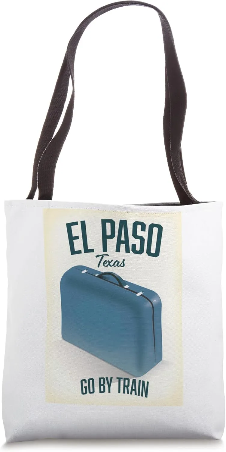 El Paso Texas Suitcase travel poster Tote Bag