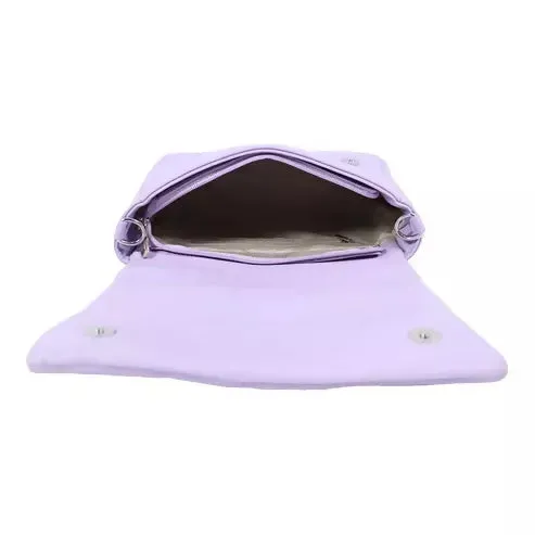 Elegant Quilted Sling Bag with Mini Pouch (Purple)