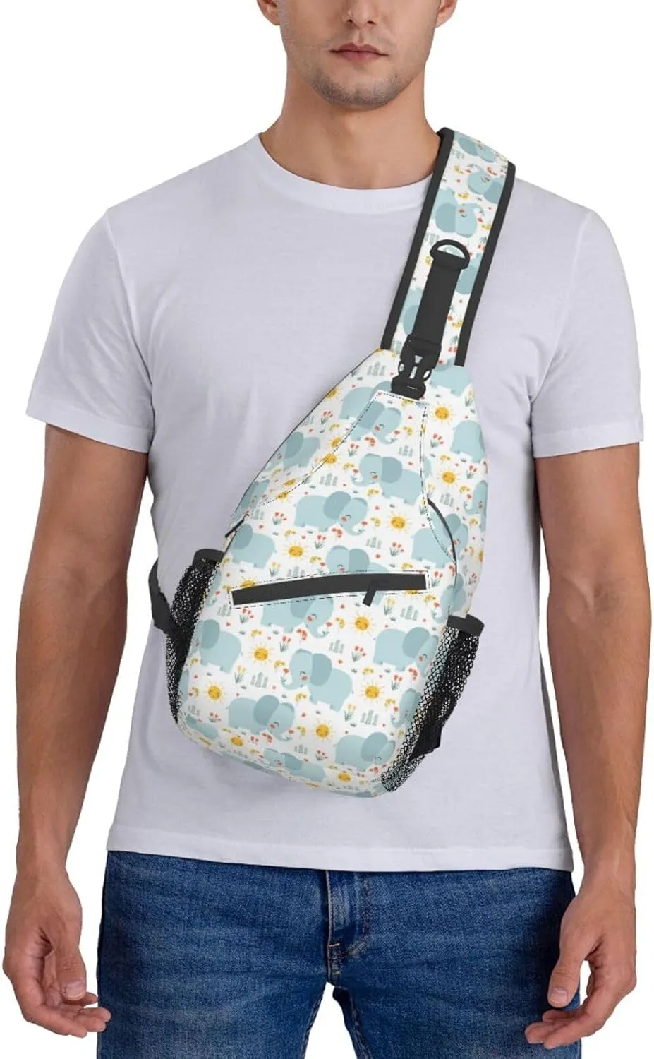 Elephant Crossbody Bag Animal Shoulder Bag Backpack Cute Sling Bag Chest Casual Daypack for Outdoor